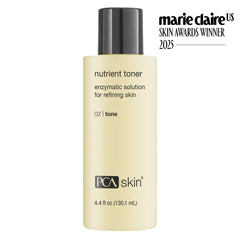 Close-up of PCA SKIN label highlighting ingredient list and benefits