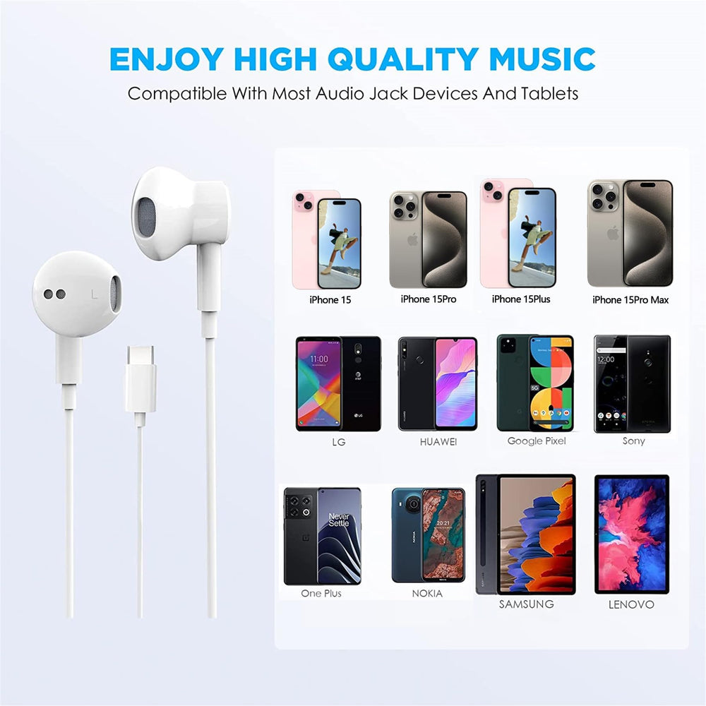Pcwfbzf earbuds next to smartphone showing size scale and easy portability
