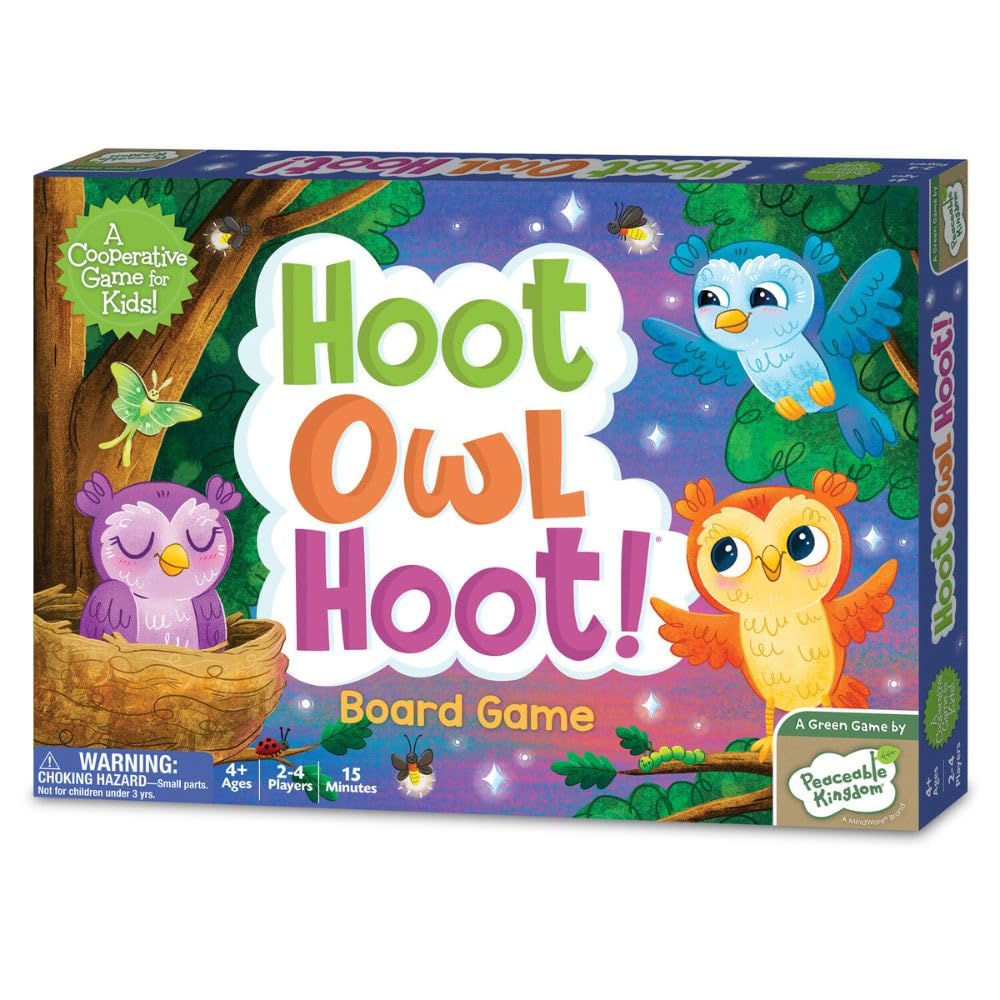 Peaceable Kingdom box front showing game title and cooperative play benefit