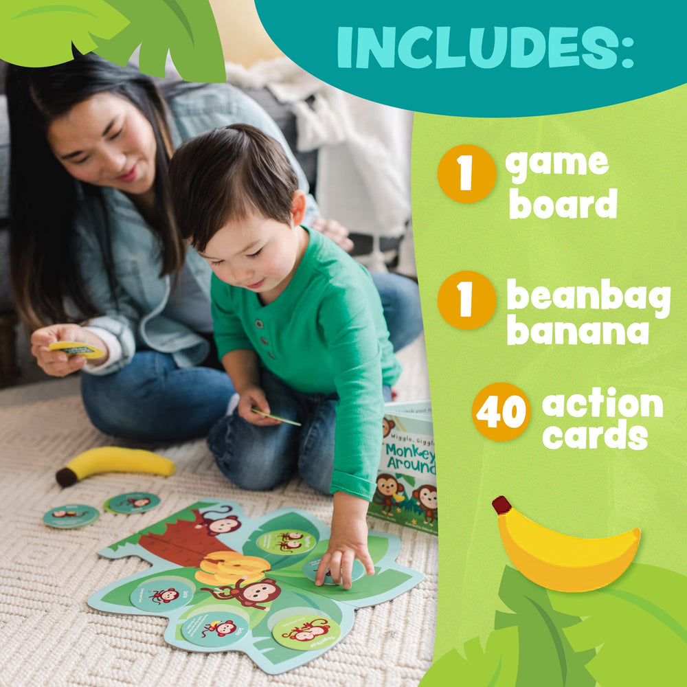 Peaceable Kingdom example card depicting a child hopping to teach coordination and following directions