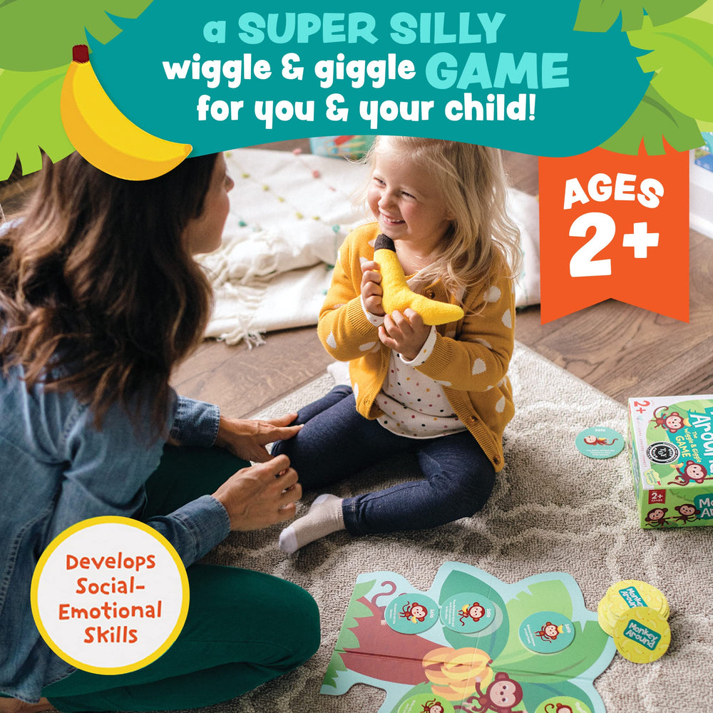 Peaceable Kingdom spread of chunky action cards illustrating movement prompts to guide play