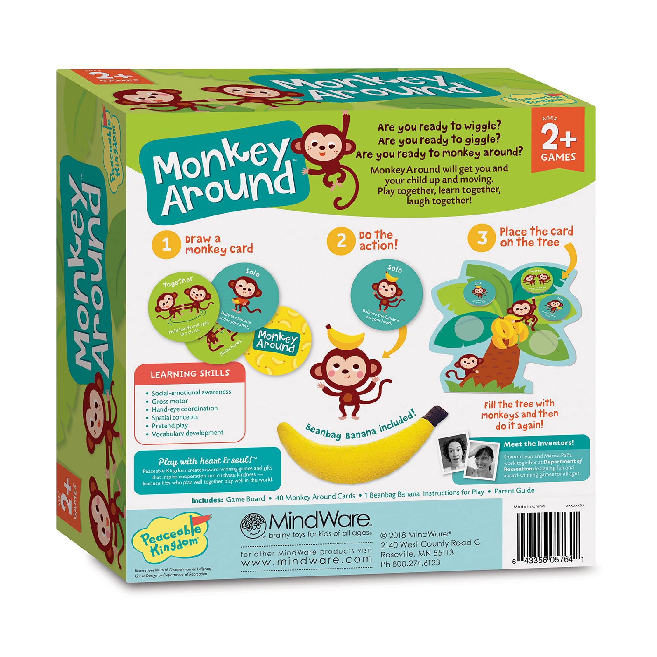 Peaceable Kingdom components in an adult hand showing scale and toddler‑sized pieces for easy handling
