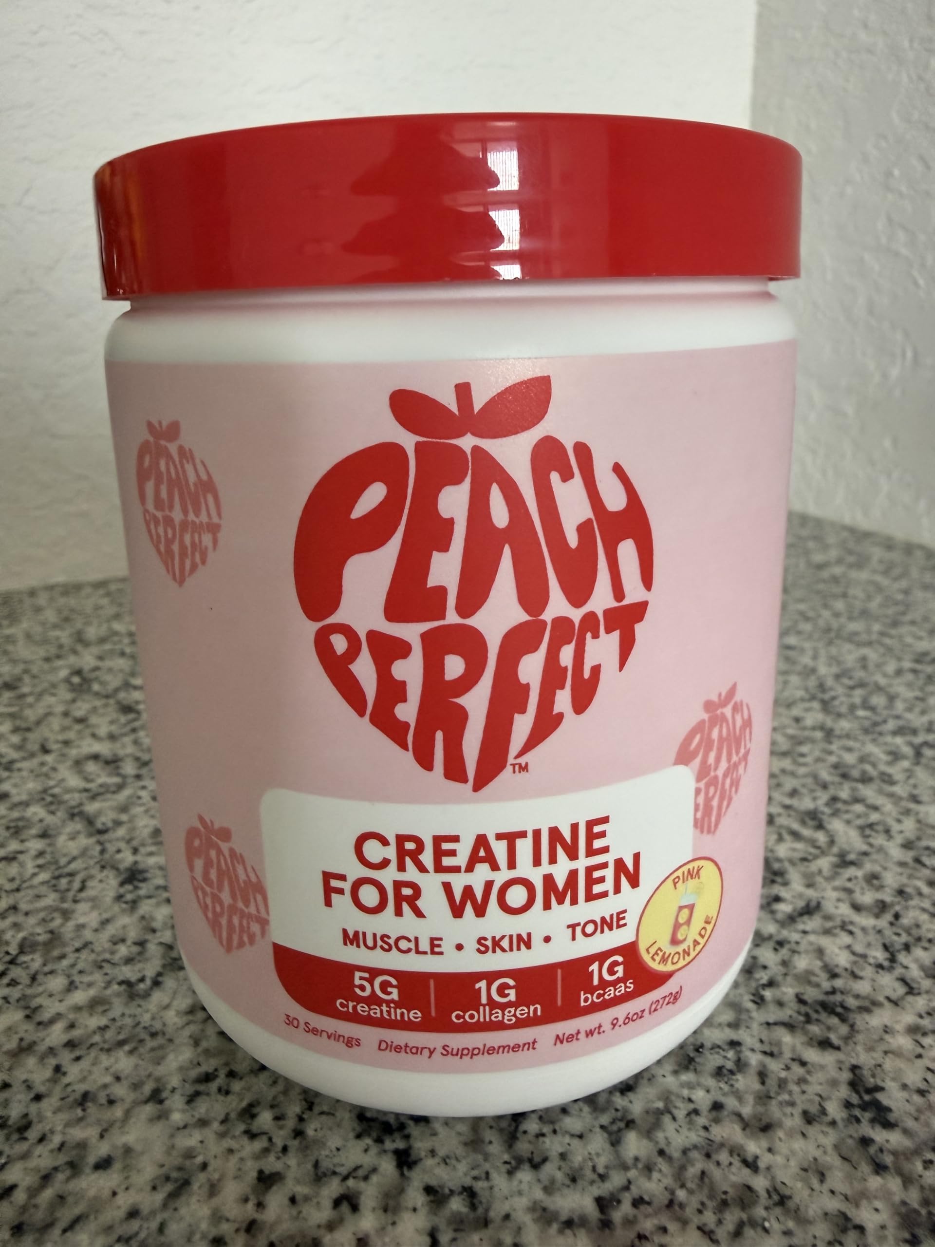 Peach Perfect powder close-up highlighting micronized texture for smooth mixing
