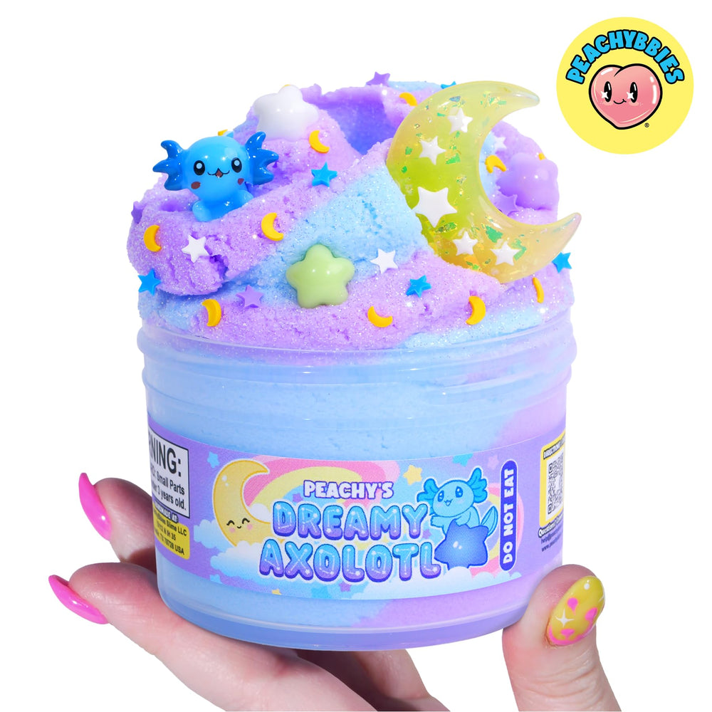 PEACHY texture close-up fluffy cloud slime illustrating soft feel benefit
