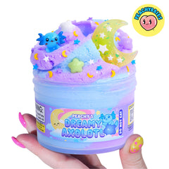 PEACHY texture close-up fluffy cloud slime illustrating soft feel benefit