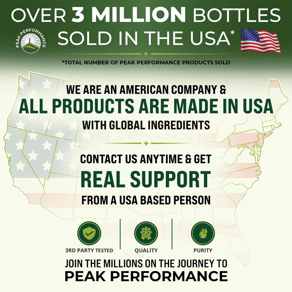 Peak Performance capsules in hand demonstrating convenient portability
