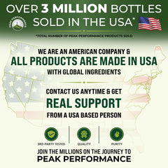Peak Performance capsules in hand demonstrating convenient portability