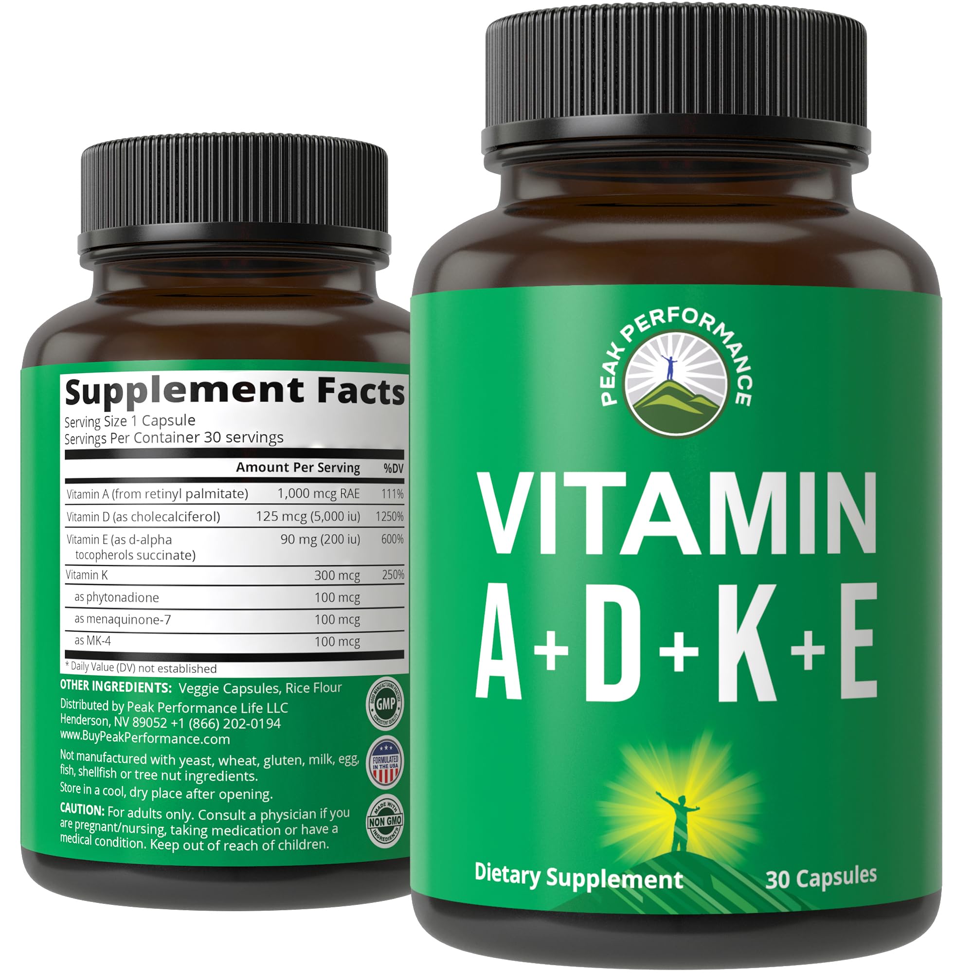 Peak Performance front packaging showing clean label and key benefits
