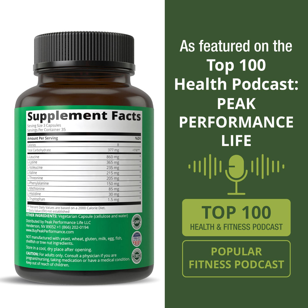 Peak Performance bottle on gym bench illustrating recovery support