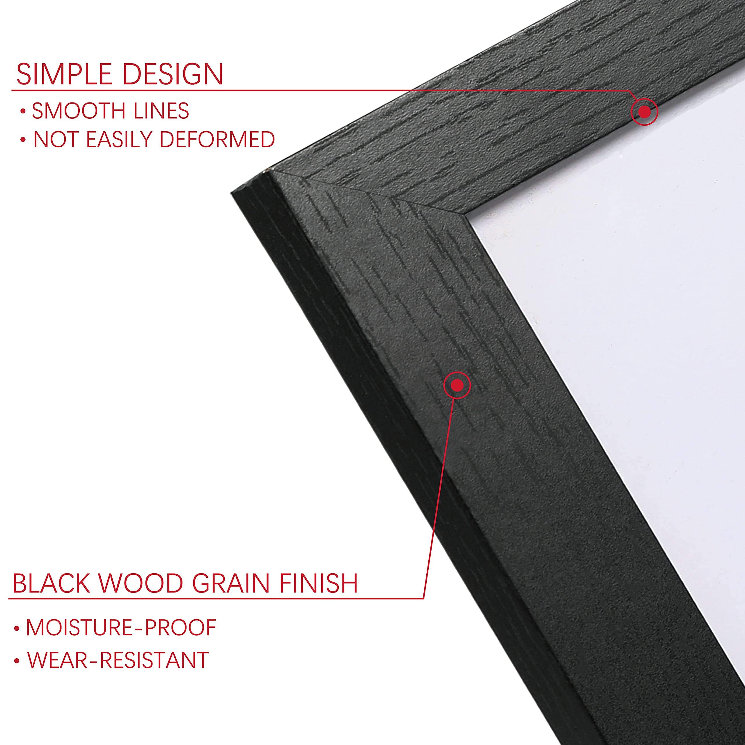 PEALSN frame back view showing sturdy MDF backing and hanging hardware for secure mounting