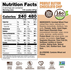 Close-up of peanut butter chocolate chips in Lenny & Larry's cookie showcasing rich mix-ins