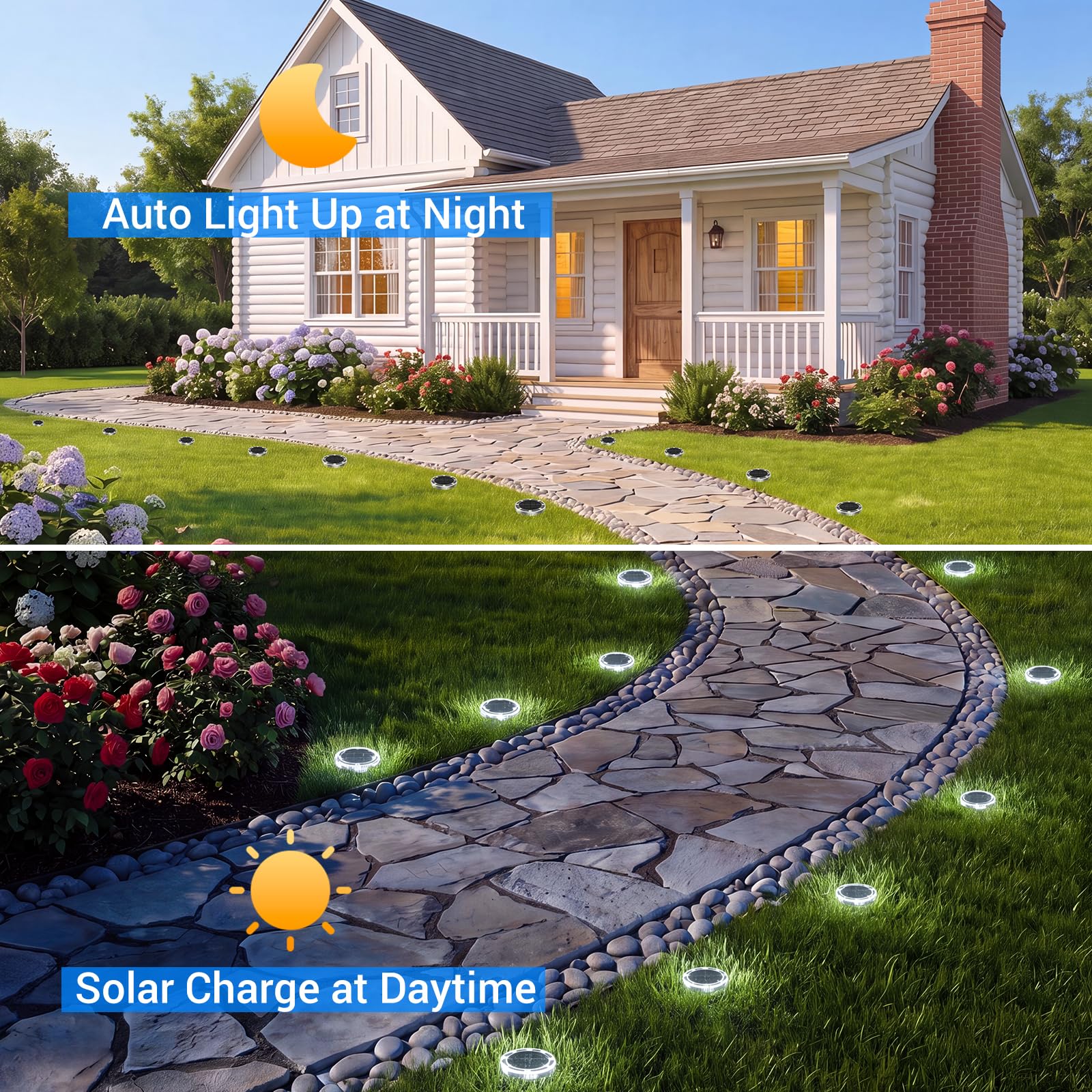 Peasur in-ground pathway installation demonstrating easy tool-free placement benefit