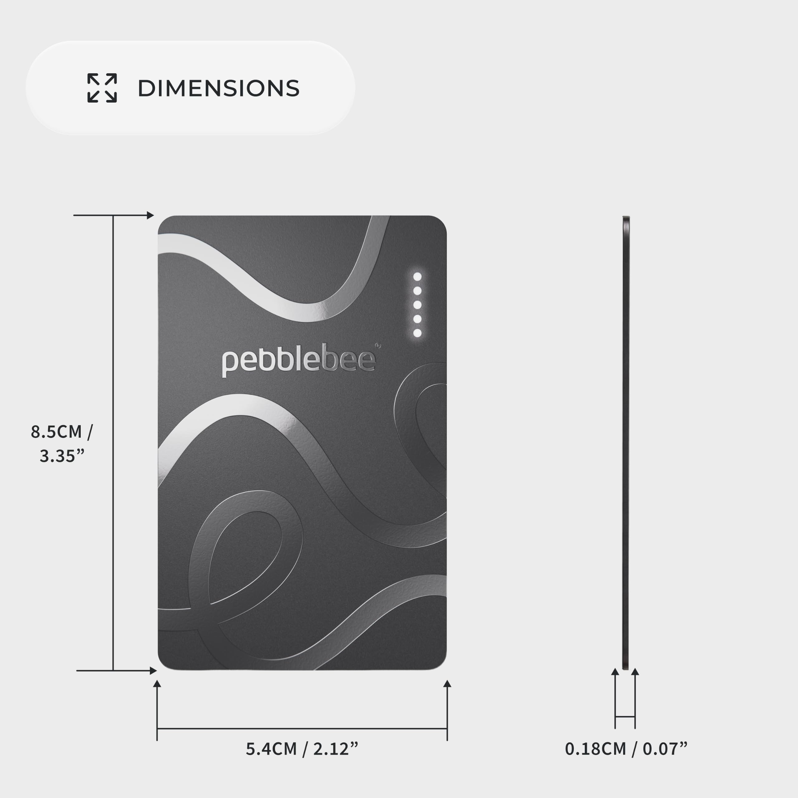 Hand double-pressing Pebblebee Card 5 to ring phone for quick phone-locate benefit