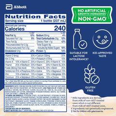 PediaSure label close-up highlighting 7g protein and 32mg DHA benefits