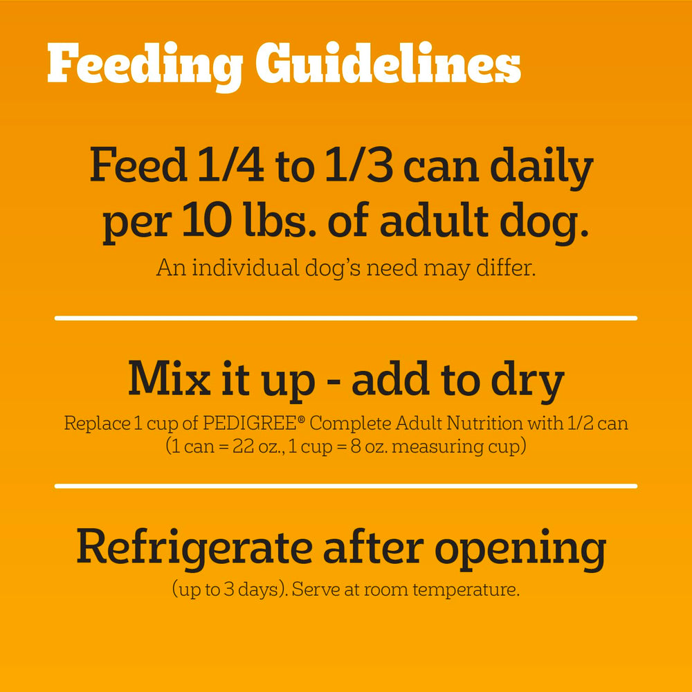 Ingredients display with chicken and vitamins representing Pedigree quality recipe