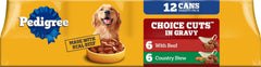 Pedigree front packaging showing Beef & Country Stew with clear benefits