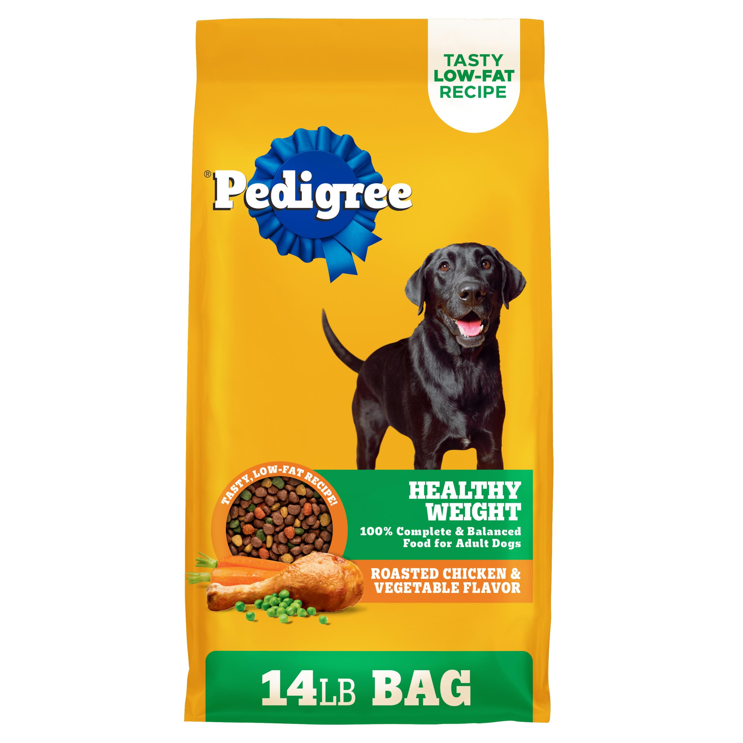 Pedigree front packaging 14 lb showing product name and weight benefit healthy weight