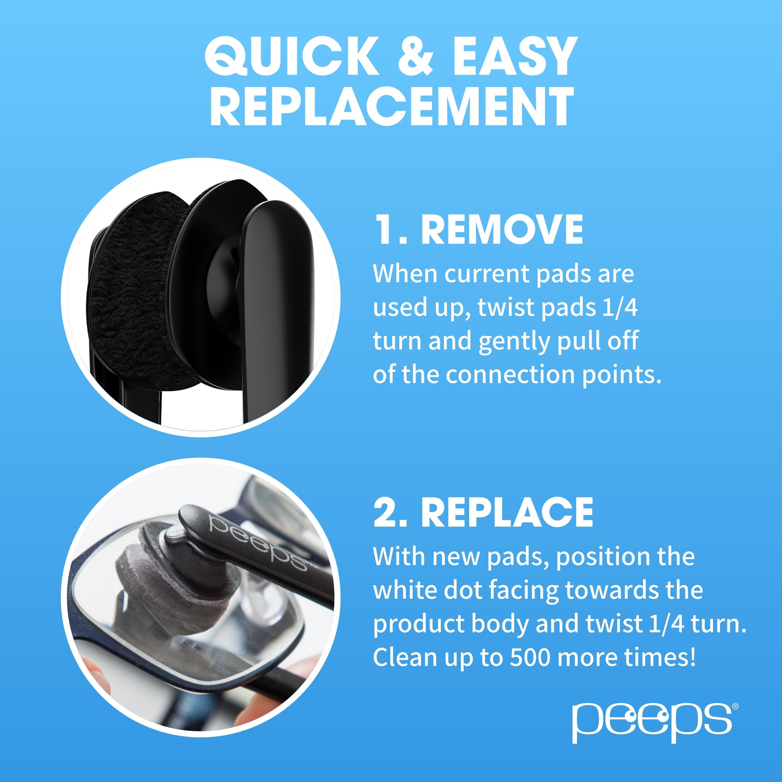 Peeps kit in pocket demonstrating portability and on-the-go cleaning