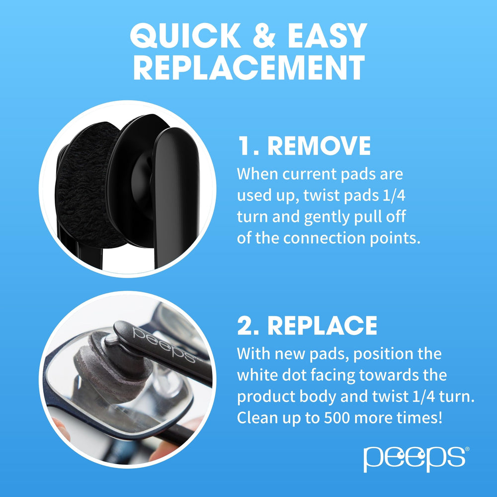 Peeps kit in pocket demonstrating portability and on-the-go cleaning