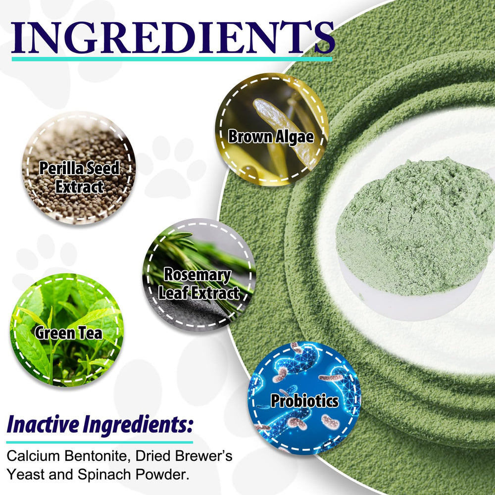 Peesnb sprinkled on kibble demonstrating easy meal mixing for fresher breath