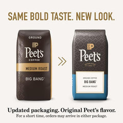 Peet's close-up of ground texture highlighting even roast and aroma benefit