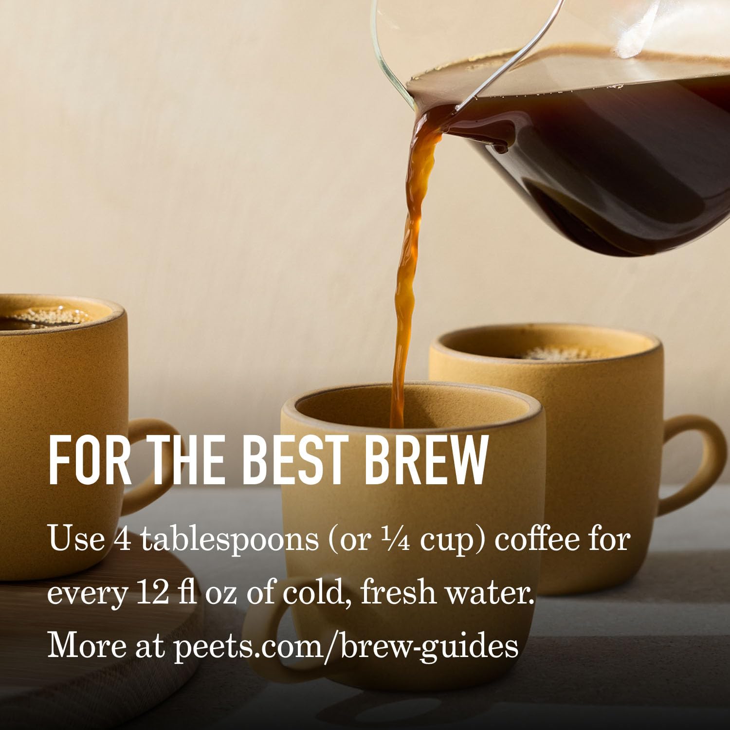 Peet's brewed into a cup from drip machine showing consistent flavor benefit