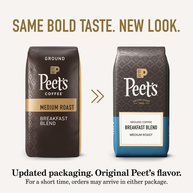 Close up of Peet's label with roast and tasting notes to guide flavor expectations