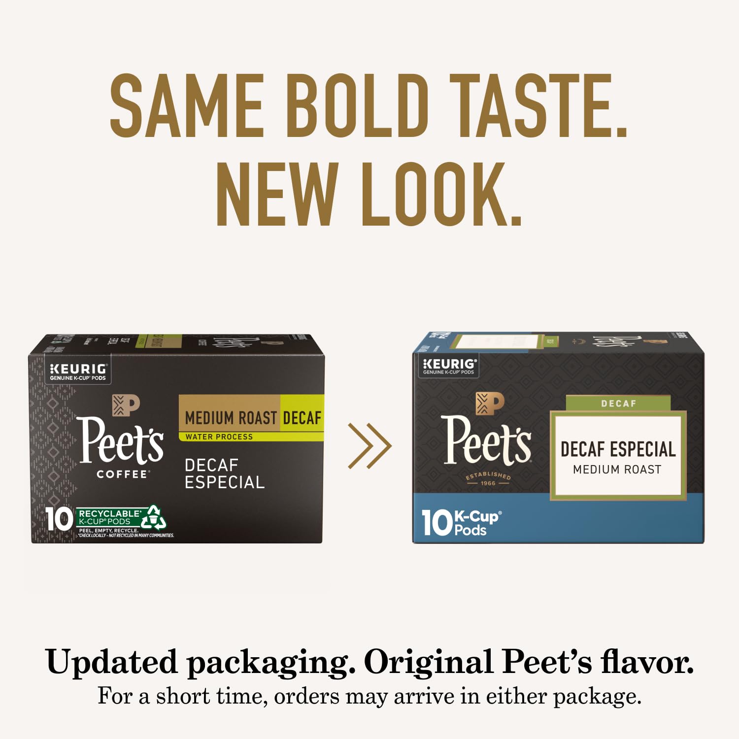 Peet's brewed cup top view showing color and aroma for satisfying flavor benefit