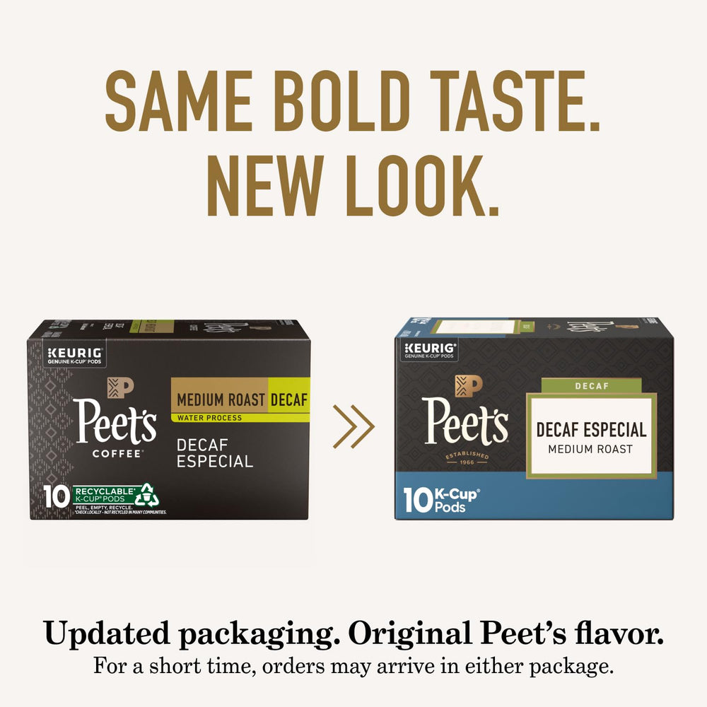 Peet's brewed cup top view showing color and aroma for satisfying flavor benefit