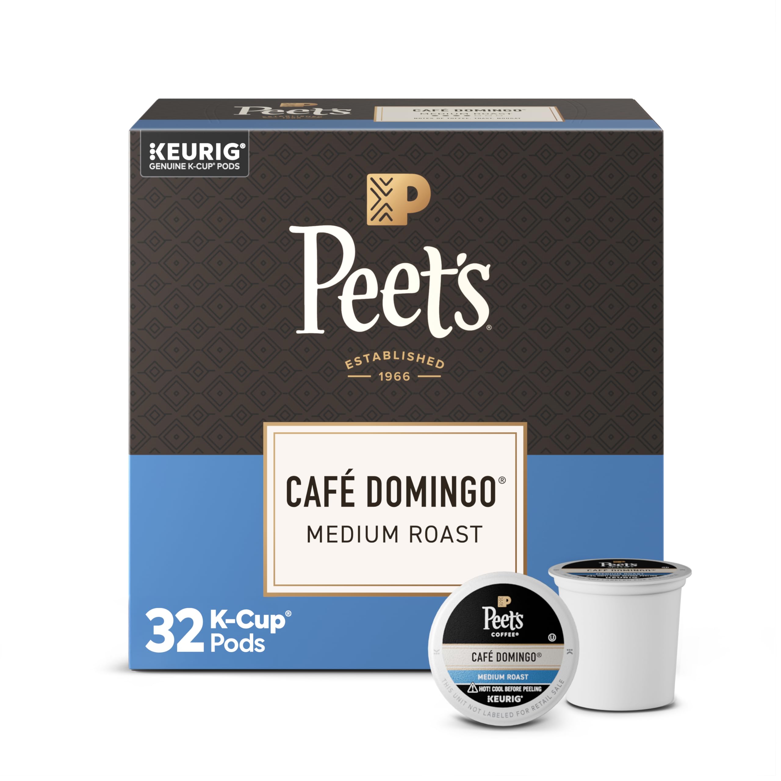 Peet's front box showing Café Domingo branding and 32-count convenience