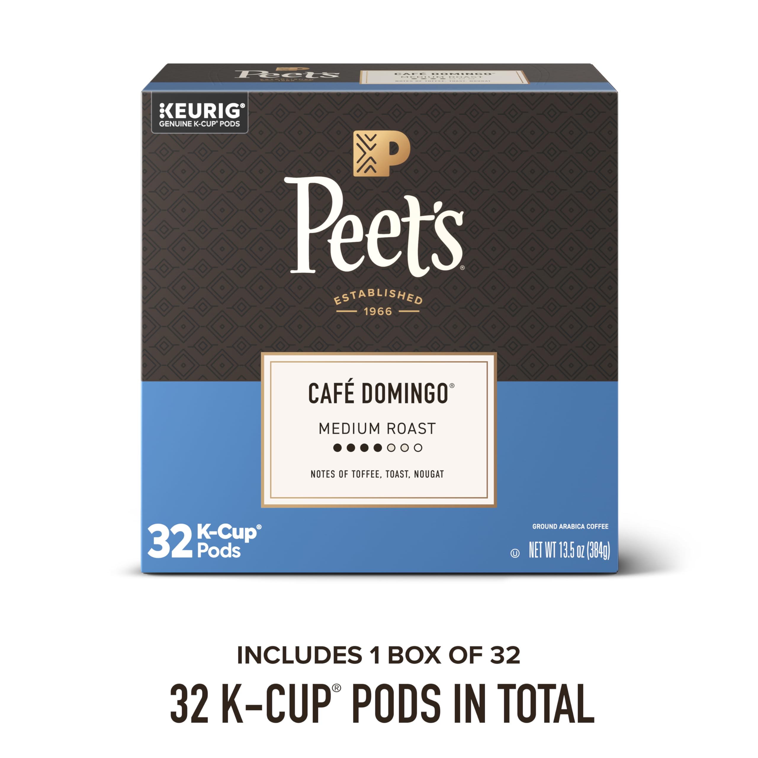 Peet's pod placed in single-serve brewer demonstrating simple, fast brewing