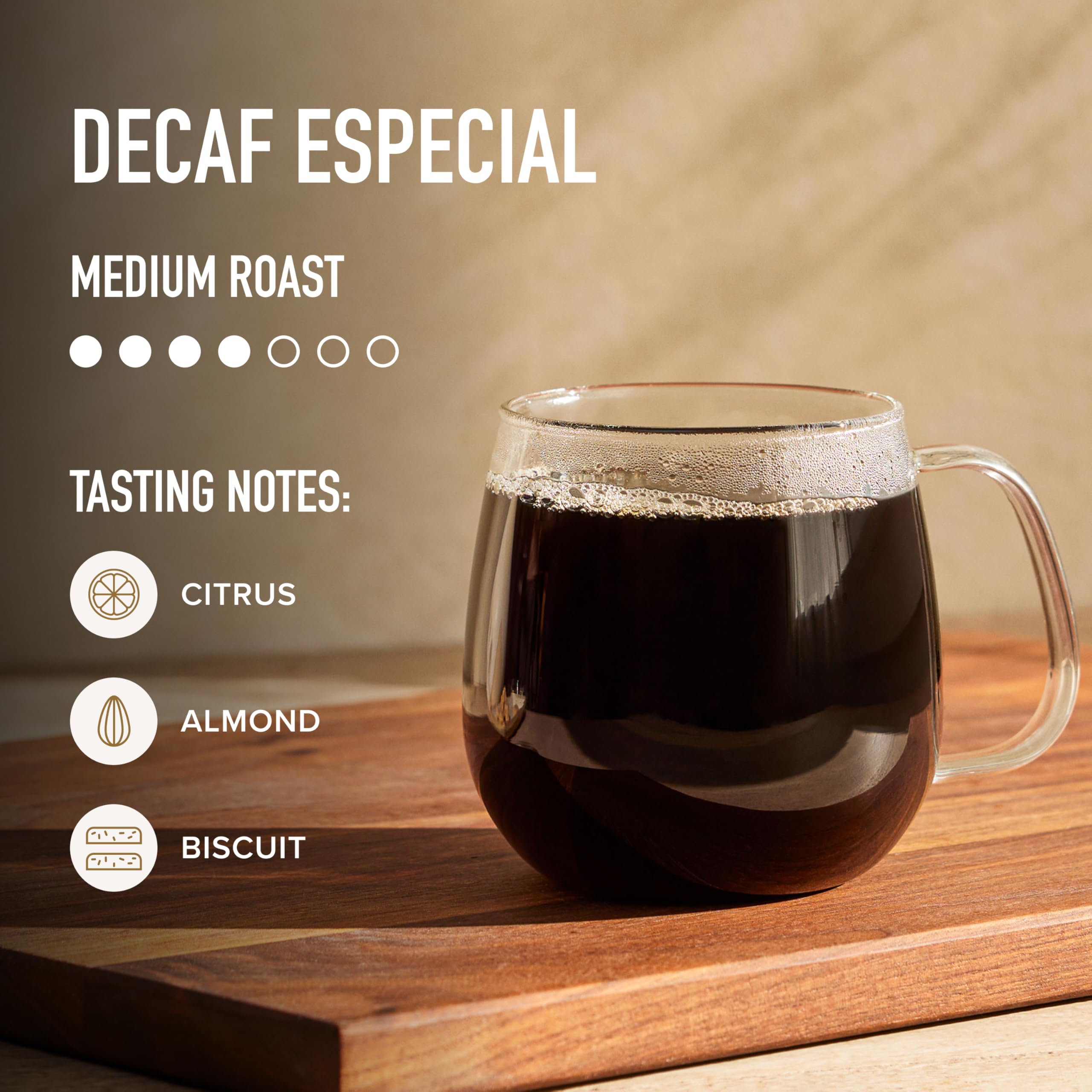Peet's crema and steam detail emphasizing freshness and rich mouthfeel benefit