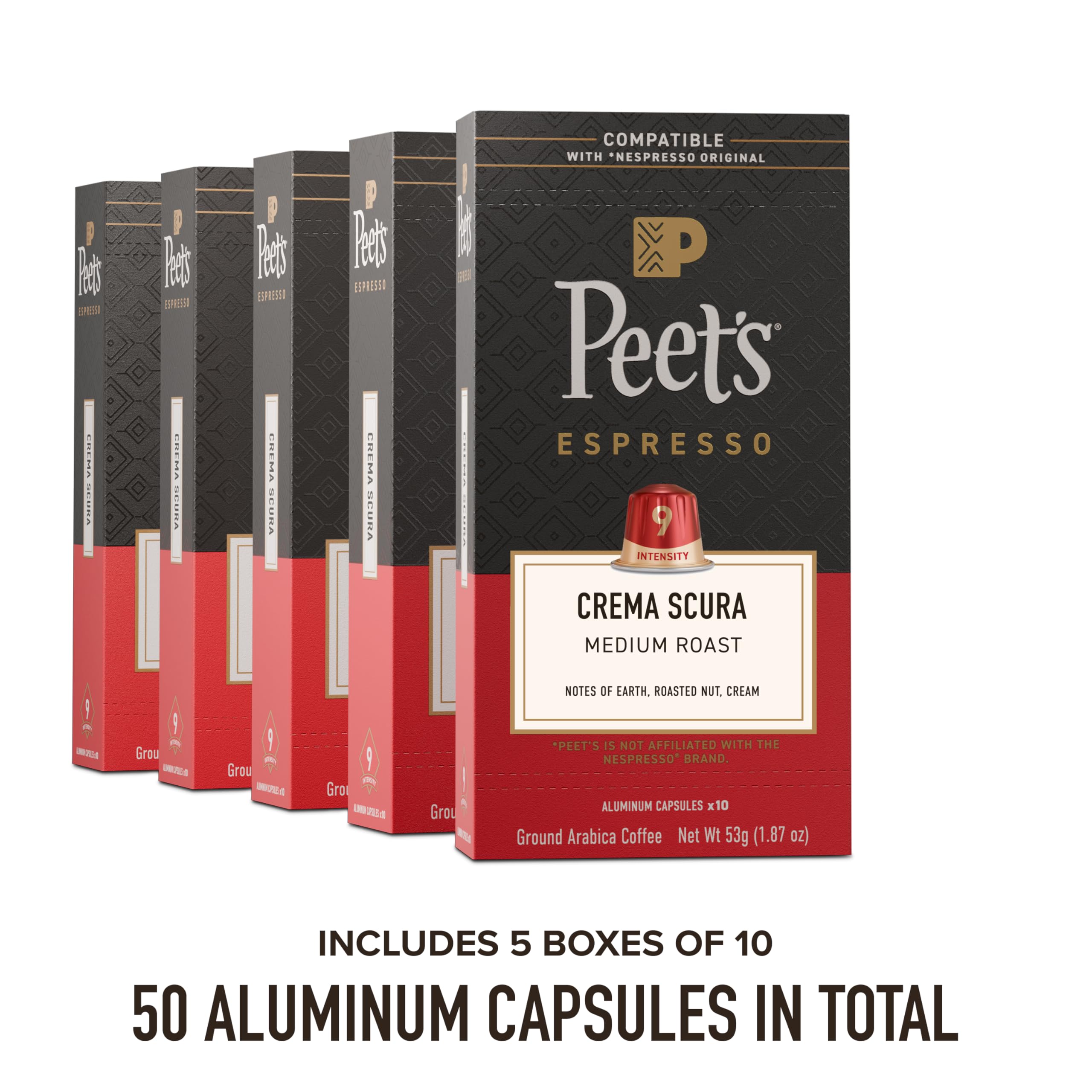 Peet's capsules arranged inside box highlighting organization and easy dispensing