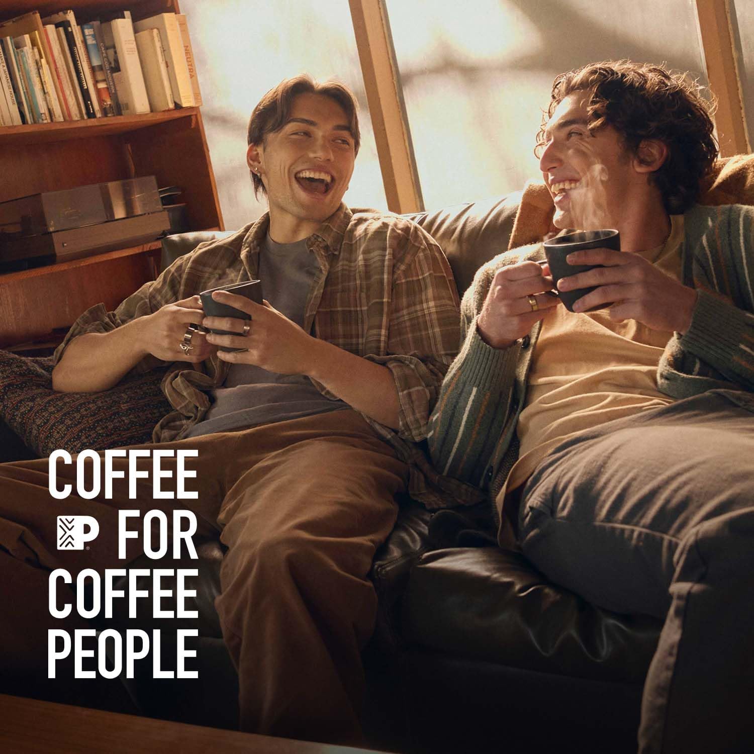 Peet's office breakroom scene showing K-Cup in brewer and shared convenience benefit
