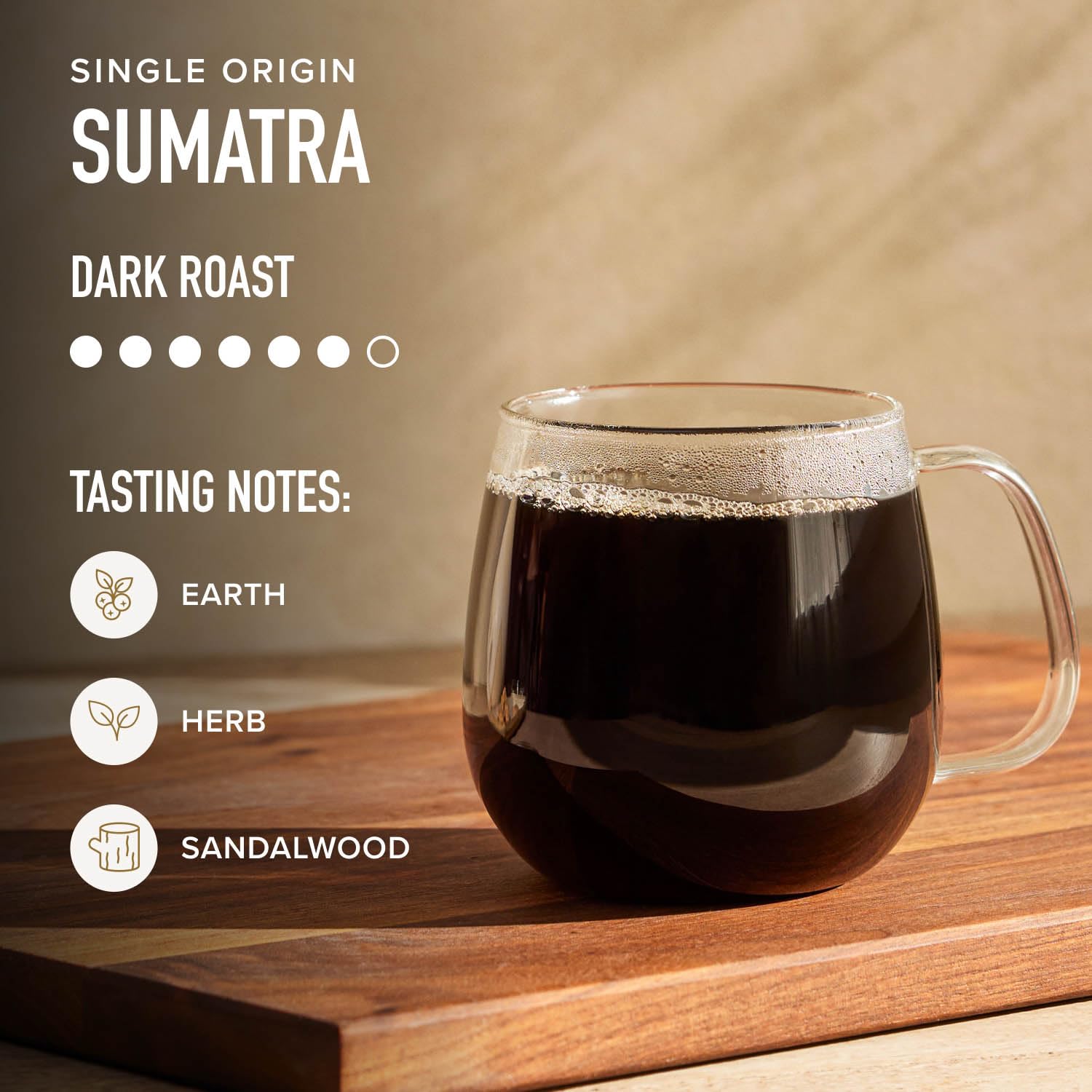 Peet's side label detail showing origin and roast notes for informed choice