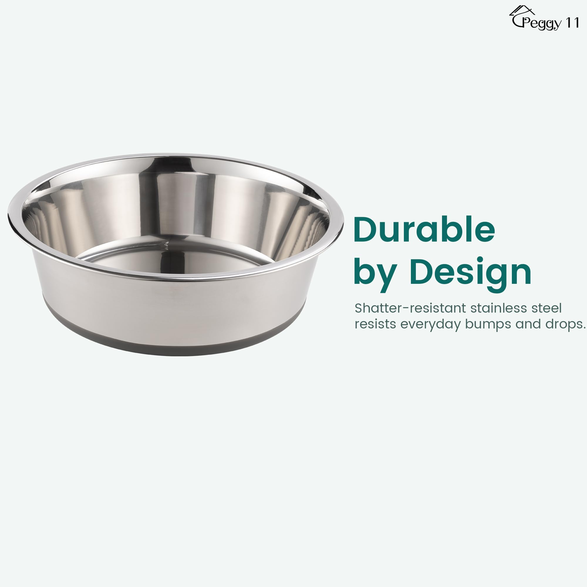 PEGGY11 side profile showing wide stable shape that prevents tipping during meals