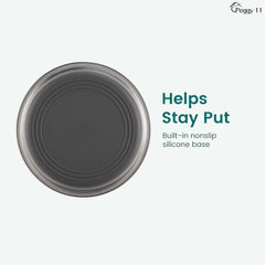 PEGGY11 close-up of silicone nonslip base highlighting slip resistance and quieter feeding
