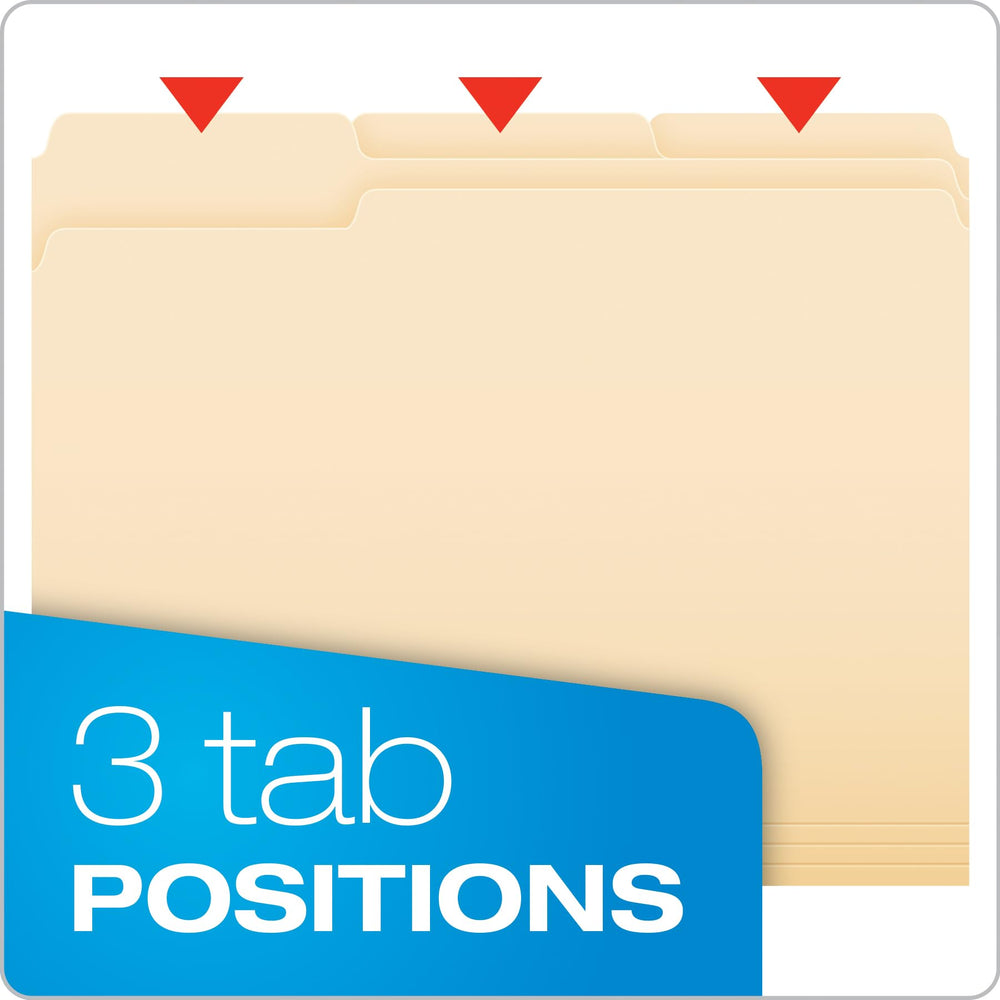 Pendaflex close-up of 1/3-cut tab positions showing clear labeling benefit