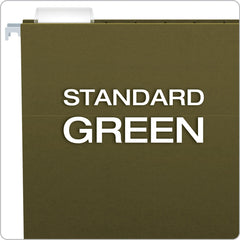 Pendaflex clear plastic tabs with paper inserts fanned out to show easy labeling benefit