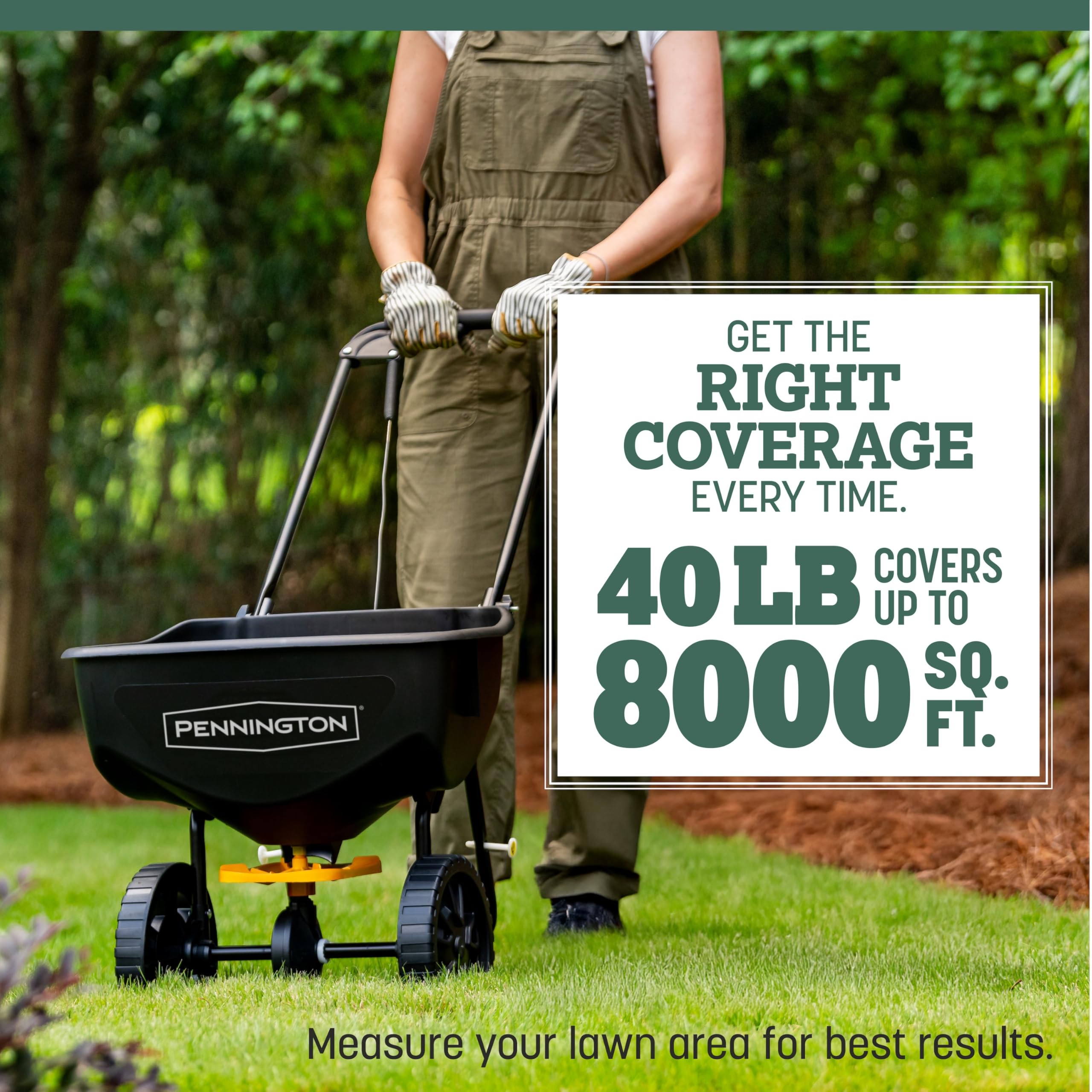 coverage graphic for Pennington 40 lb bag illustrating square footage