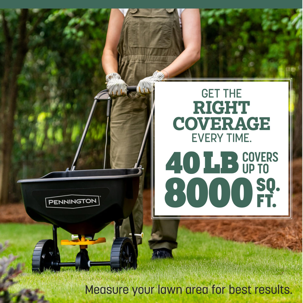 coverage graphic for Pennington 40 lb bag illustrating square footage