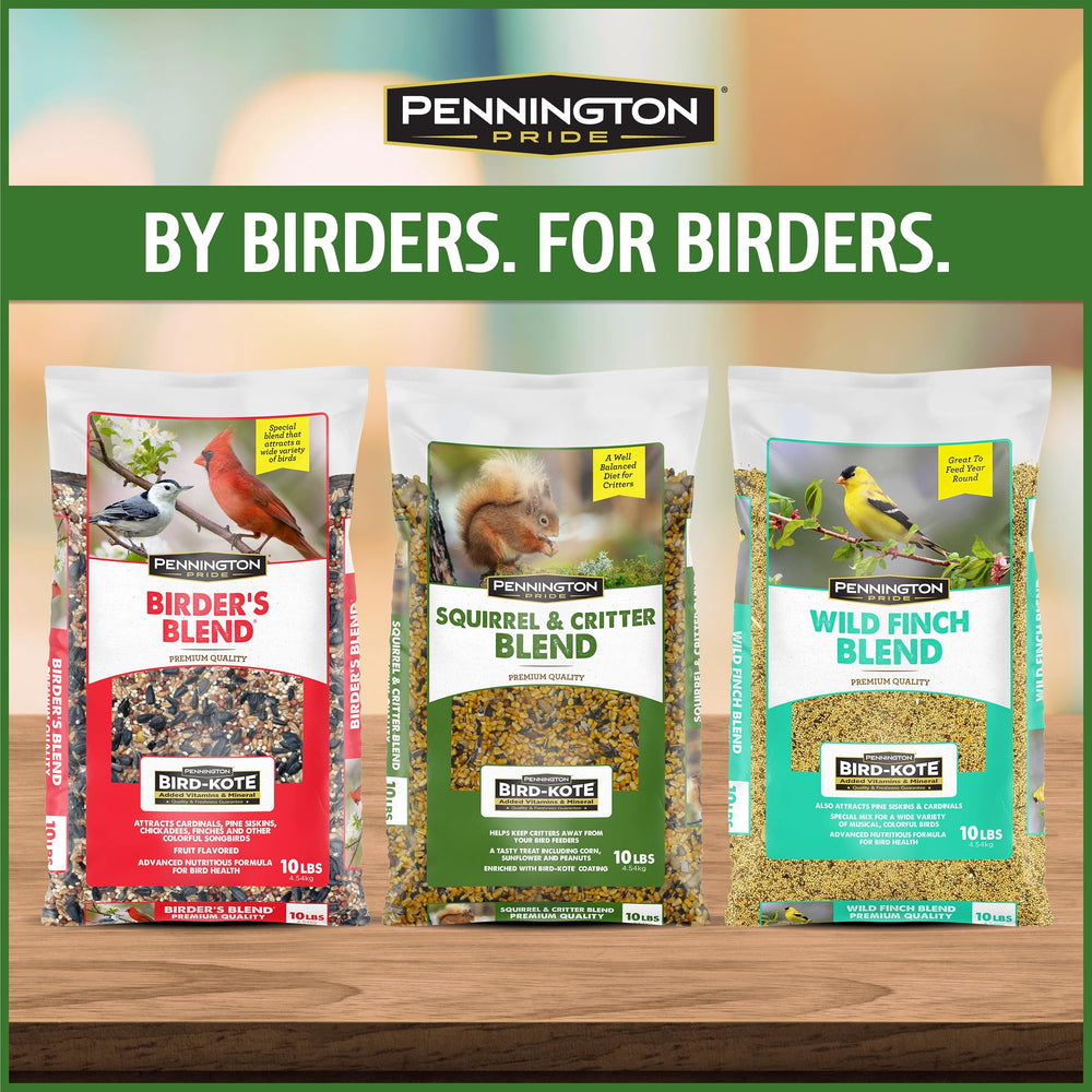 pennington nutrition label and bird-kote technology showing enriched formula