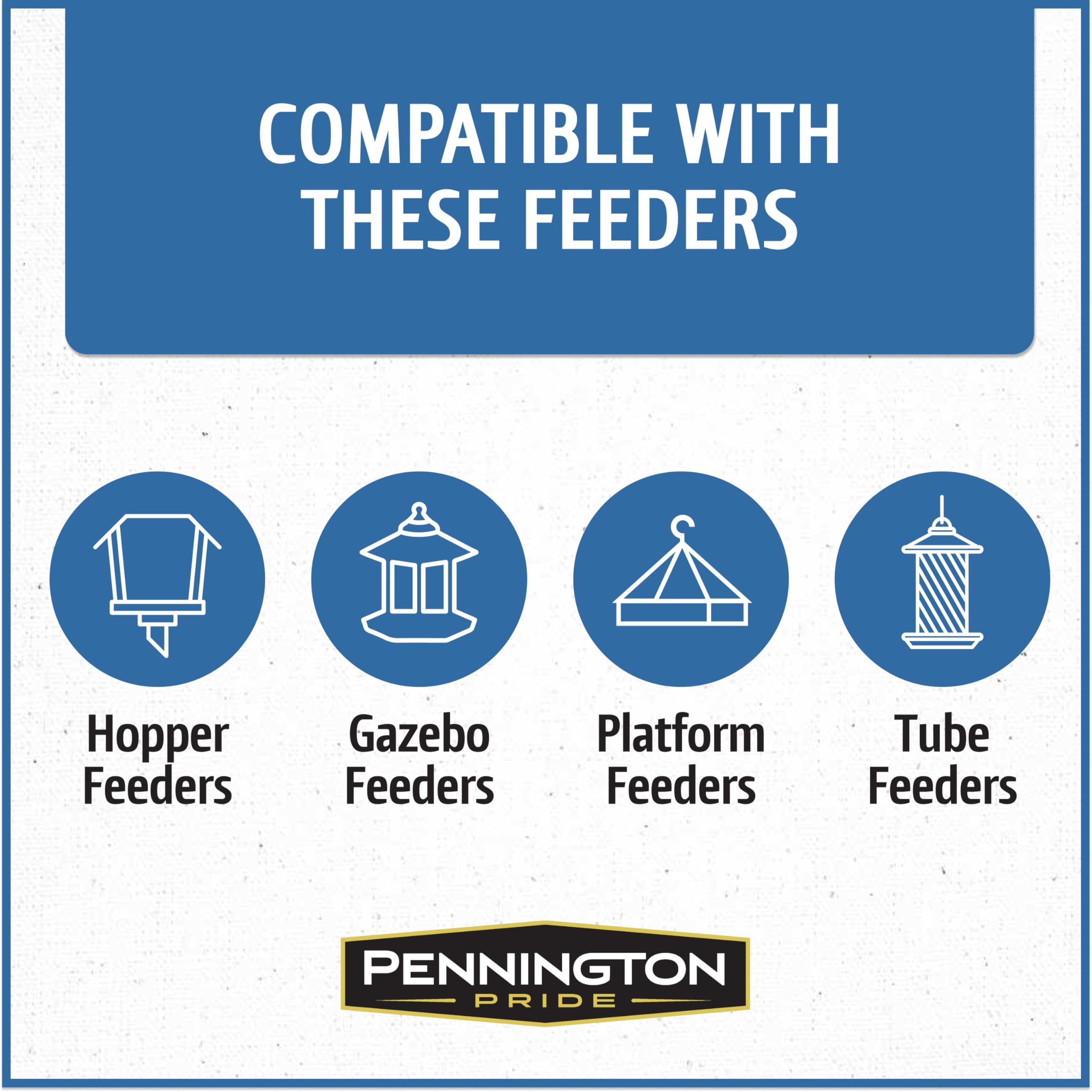 pouring Pennington seed into feeder for simple, mess-free refills