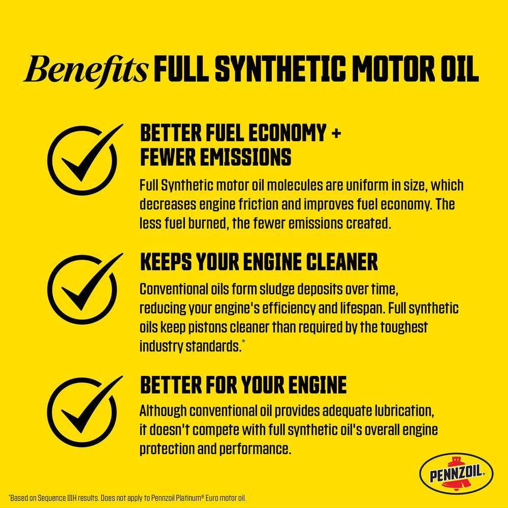 Pennzoil Ultra Platinum quart next to ruler showing exact size and scale benefit
