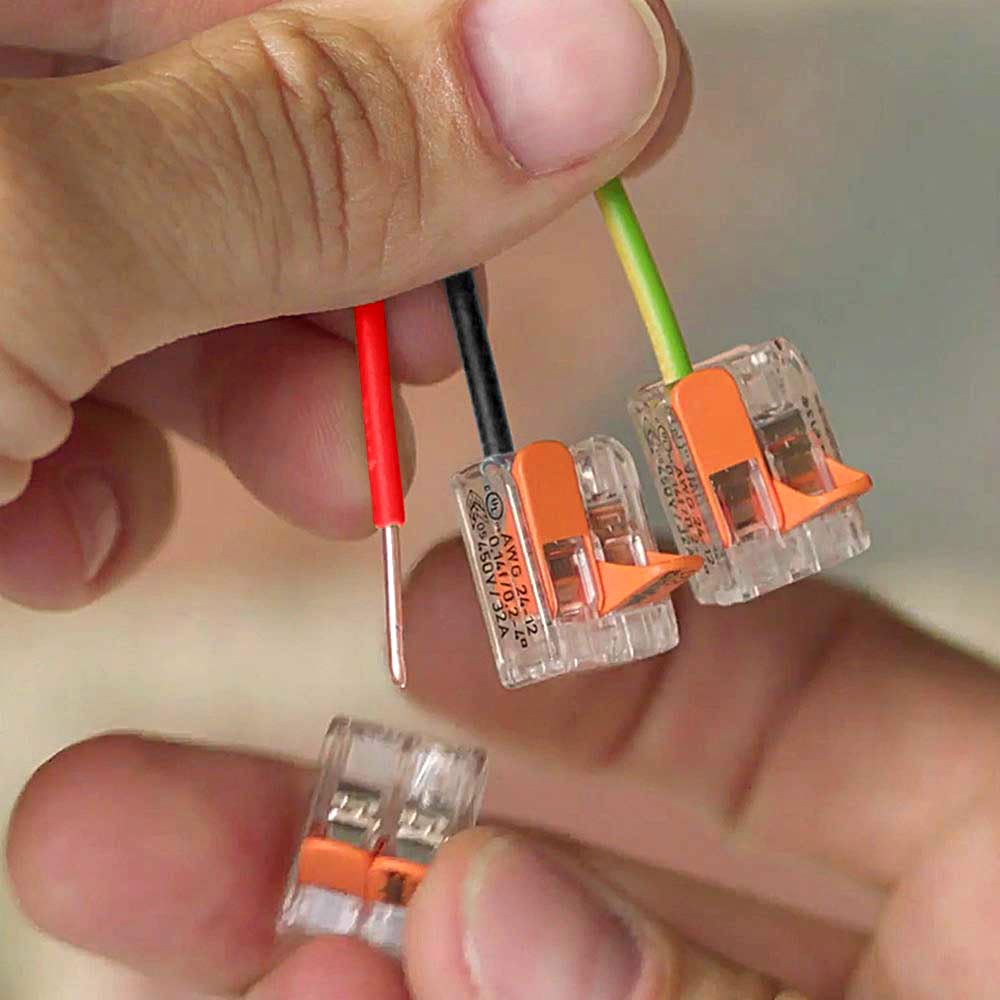 Peppy Products WAGO connectors organized in case for quick access benefit