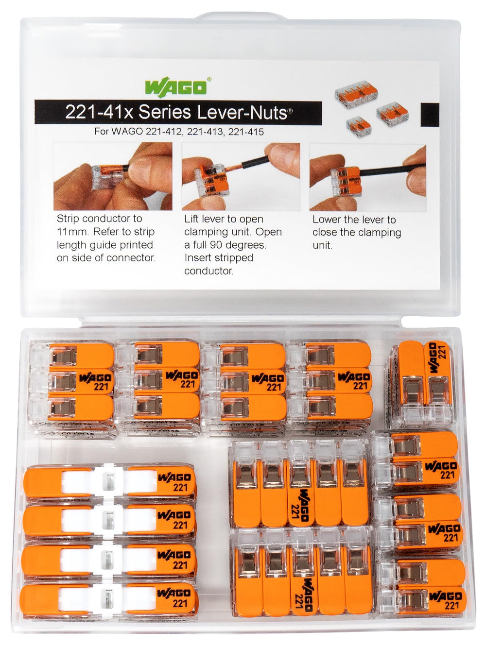 Peppy Products WAGO installed in junction box demonstrating tidy secure splices