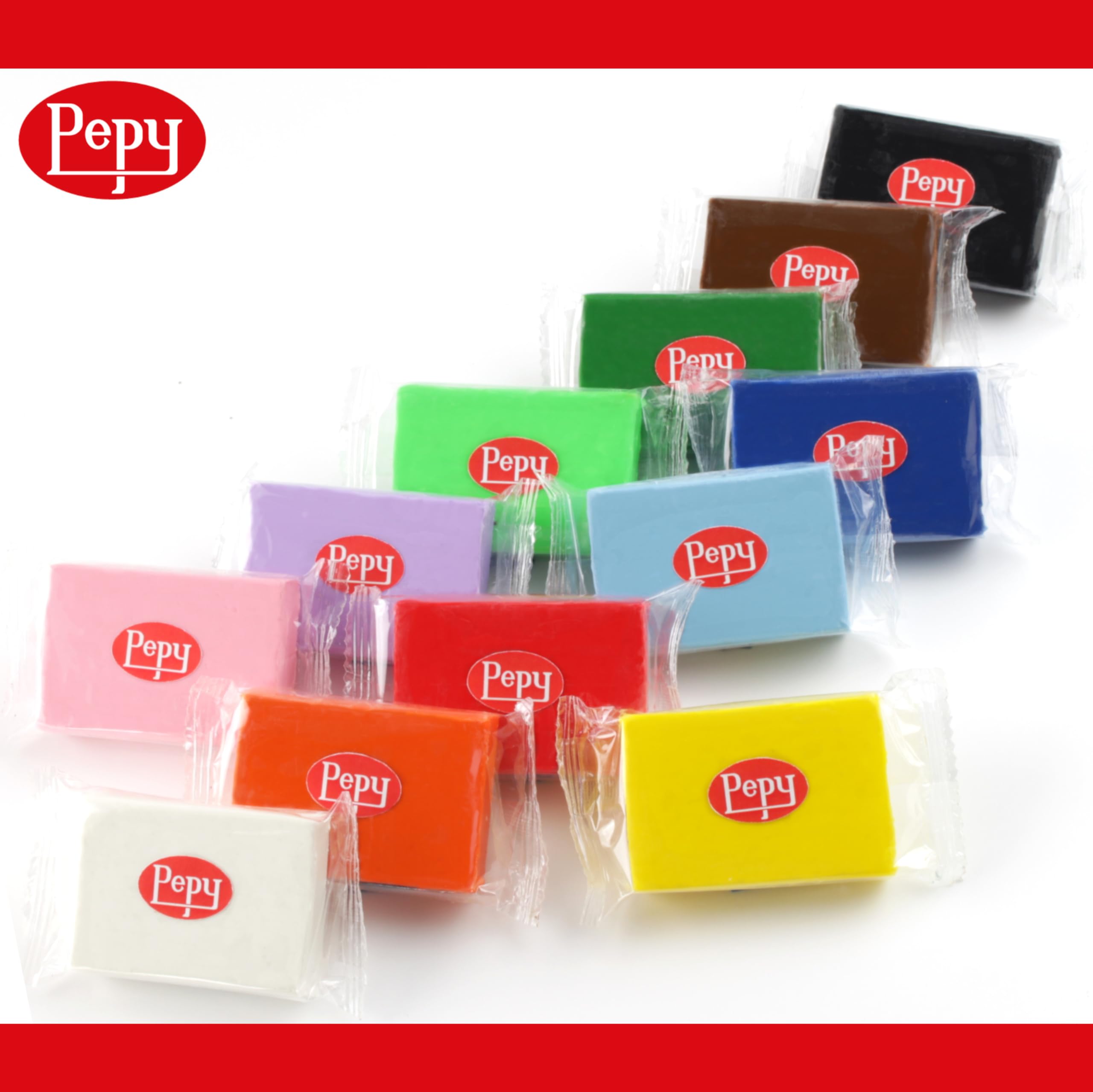 Pepy Plastilina top-down color array showing all 12 shades for mixing ideas