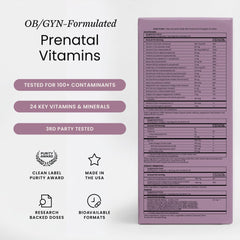 Perelel core prenatal capsule closeup highlighting methylated folate benefit