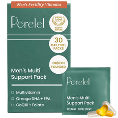 Perelel pack front view showing daily packets for simplified daily support