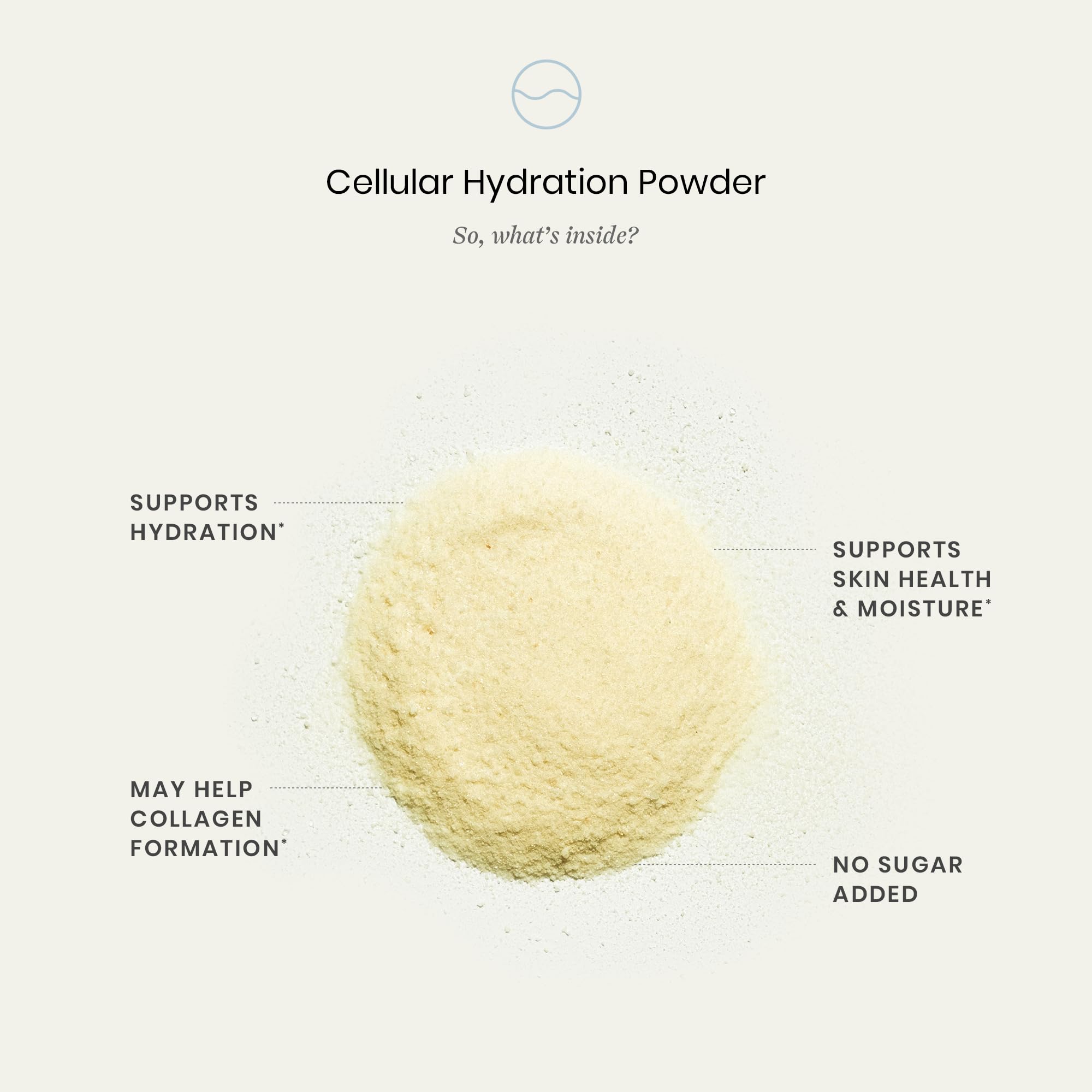 Perelel powder texture in hand demonstrating fine mixability and solubility